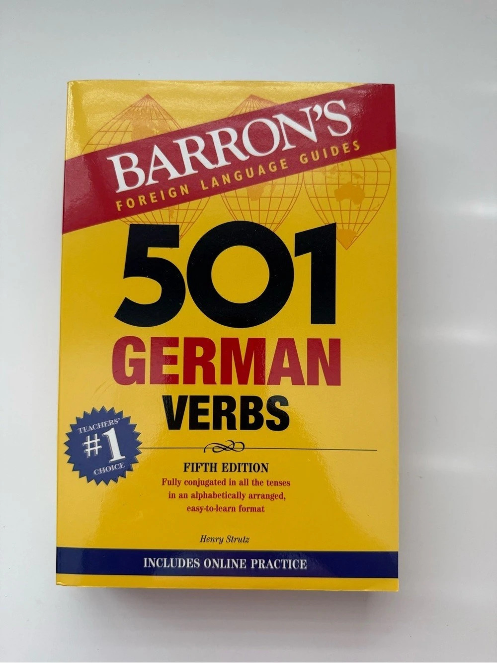 Barron's 501 German Verbs, Fifth Edition Language Guide Book Yellow Like New